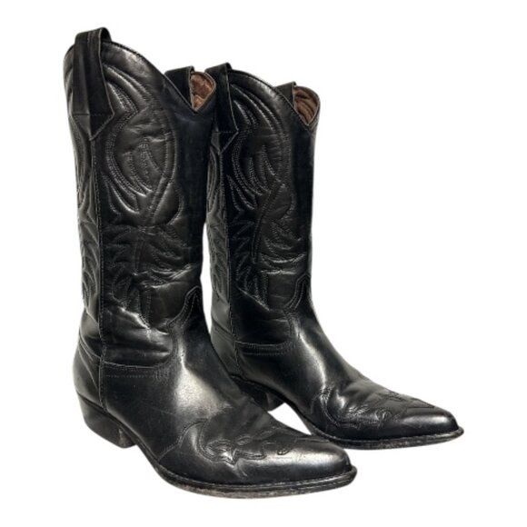 Vintage GUESS by George Marciano Black Cowboy Boots sz 5 1/2 - Picture 1 of 12